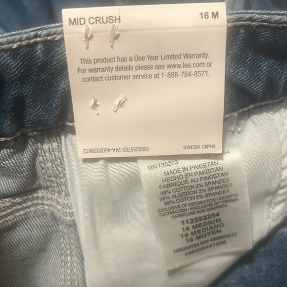 🆕Lee Mid Crush Comfy High Rise Stretch Jean Mini Skirt Sz 16 NWT💋 - Picture 5 of 7